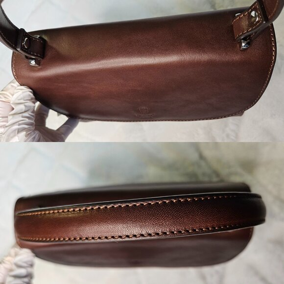 NWT Authentic I Medici Firenze Italian Leather Satchel Top Handle Bag Brown - Picture 11 of 17